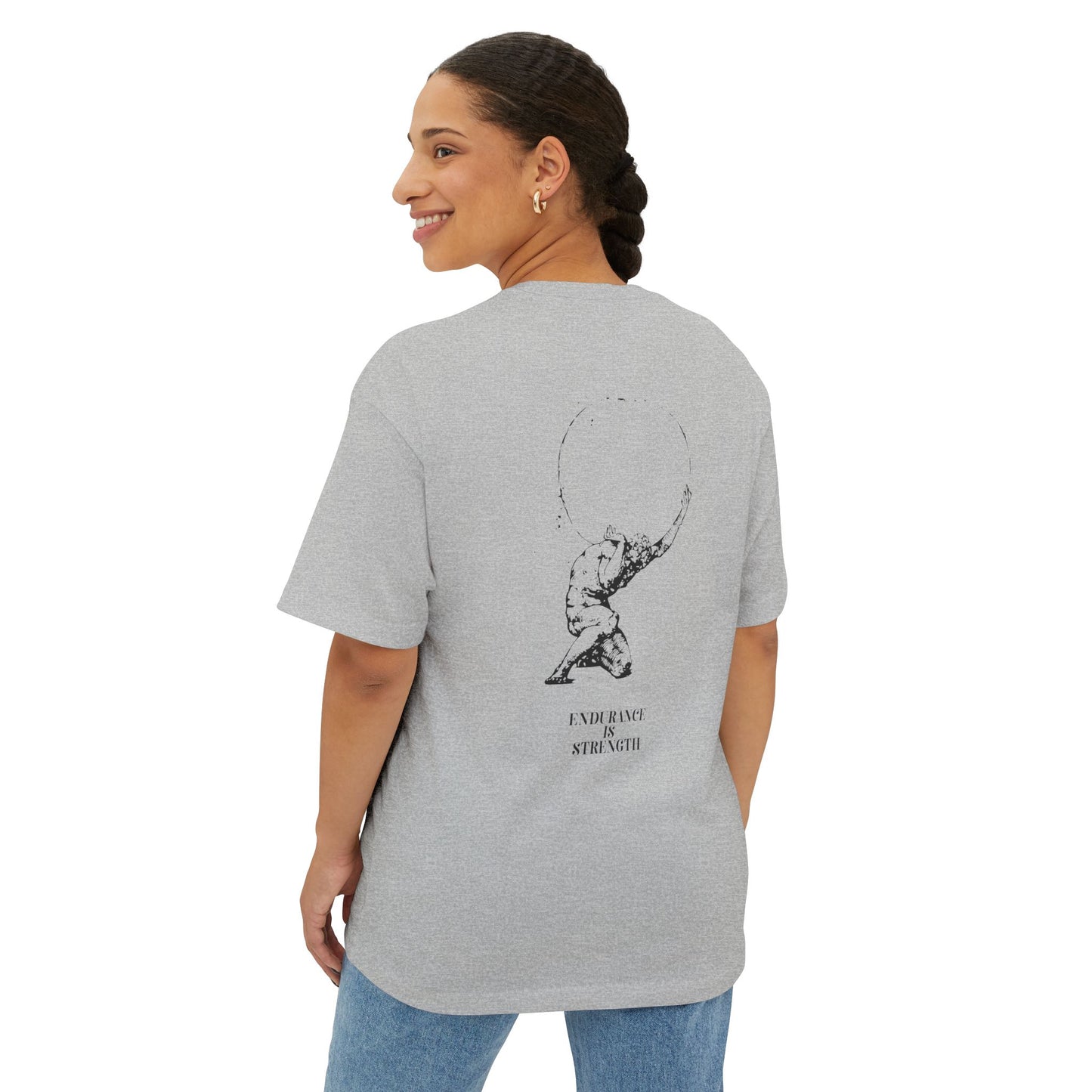 Unisex Oversized Boxy Tee - Graphic Tee - Atlas - Endourance is strength