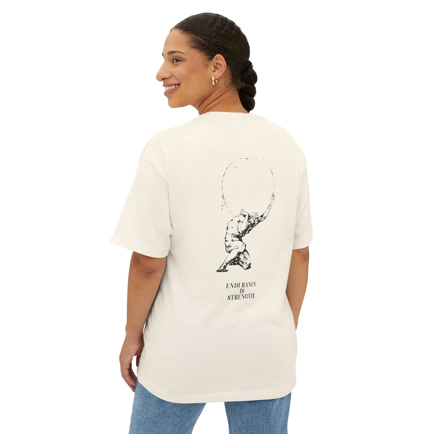 Unisex Oversized Boxy Tee - Graphic Tee - Atlas - Endourance is strength