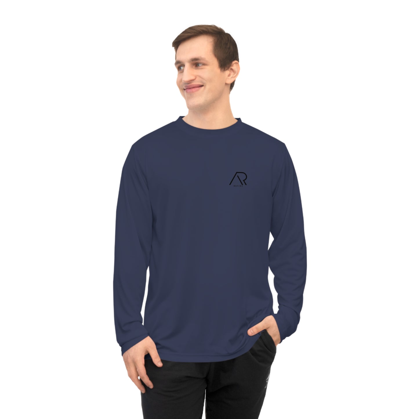 Unisex Performance Long Sleeve Shirt - “Discipline is the bridge between goals and accomplishment.”