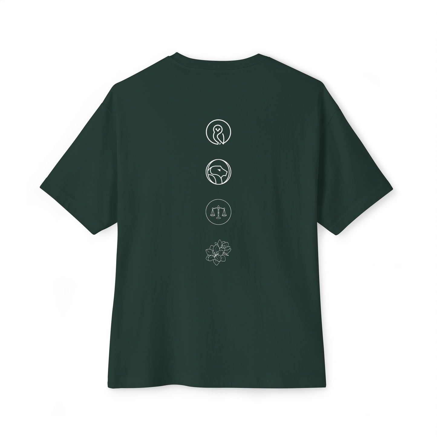 Unisex Oversized Boxy Tee - Wisdom, Courage, Justice, Temperance