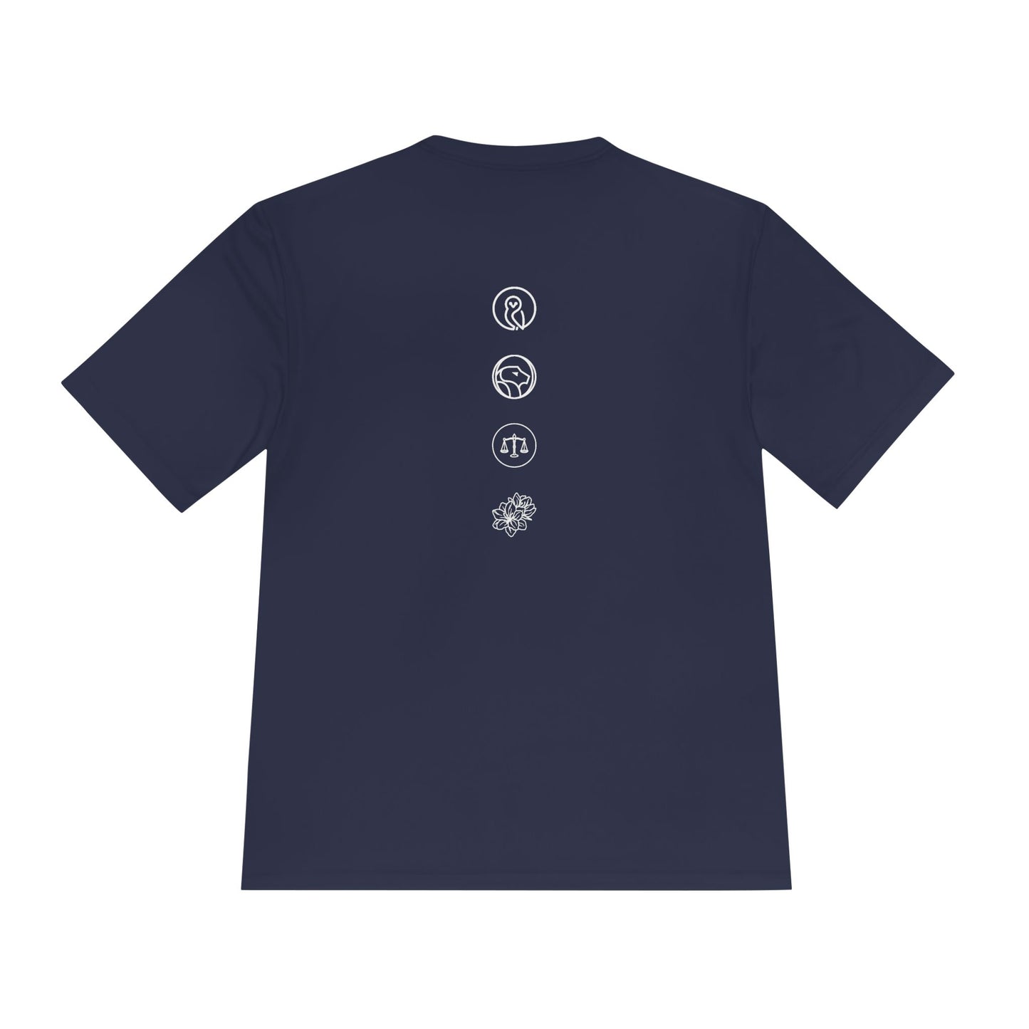 Unisex Moisture Wicking Tee - Wisdom Courage Justice Temperence