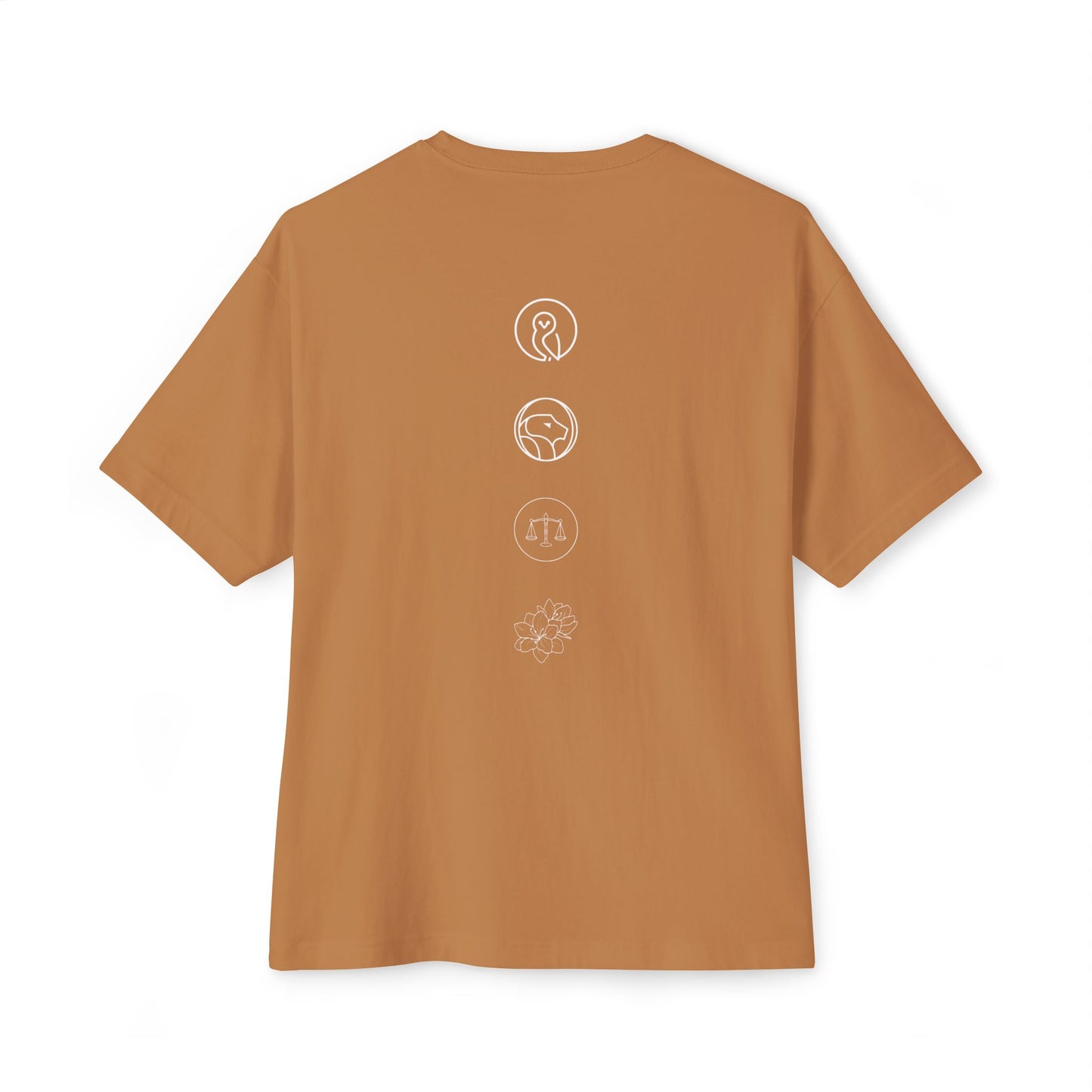 Unisex Oversized Boxy Tee - Wisdom, Courage, Justice, Temperance
