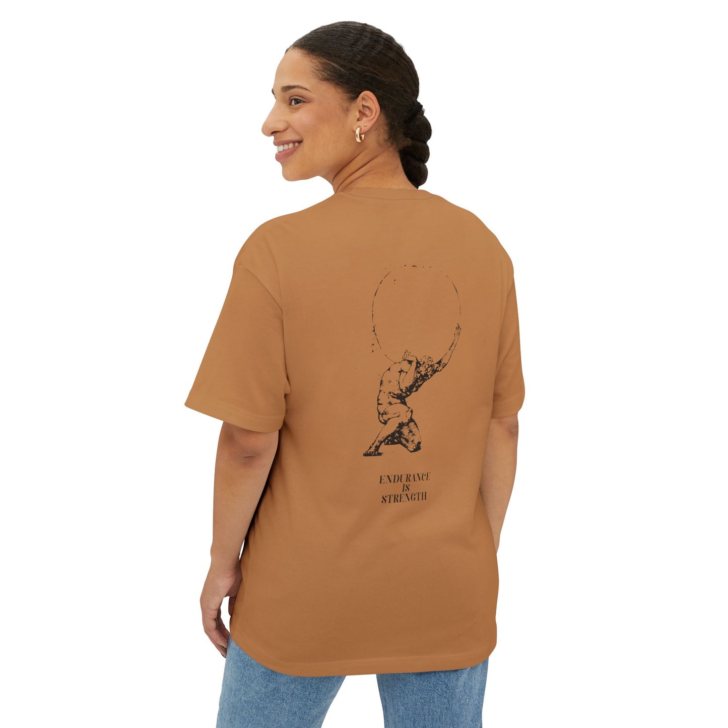 Unisex Oversized Boxy Tee - Graphic Tee - Atlas - Endourance is strength