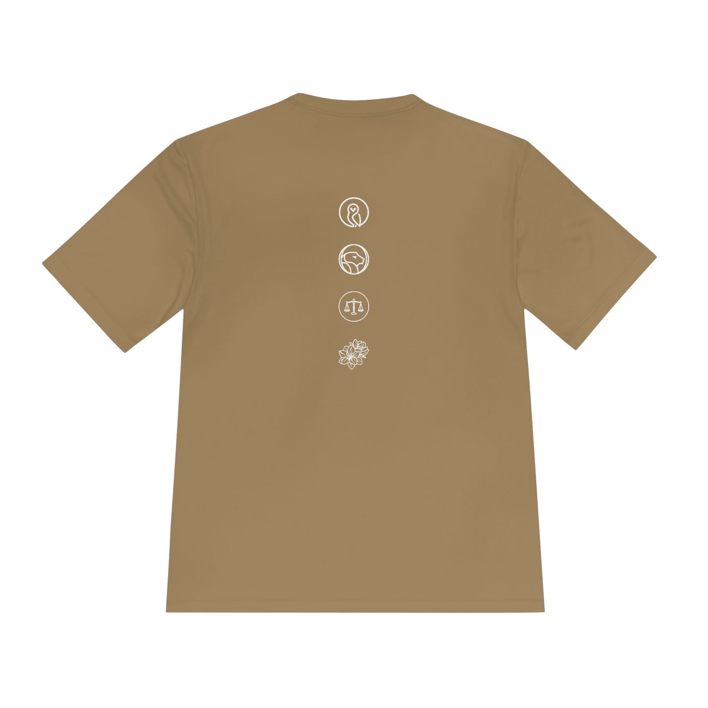 Unisex Moisture Wicking Tee - Wisdom Courage Justice Temperence