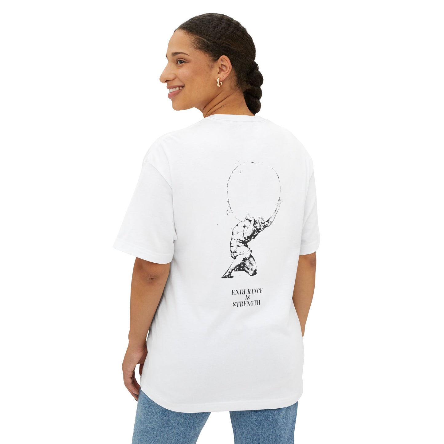 Unisex Oversized Boxy Tee - Graphic Tee - Atlas - Endourance is strength