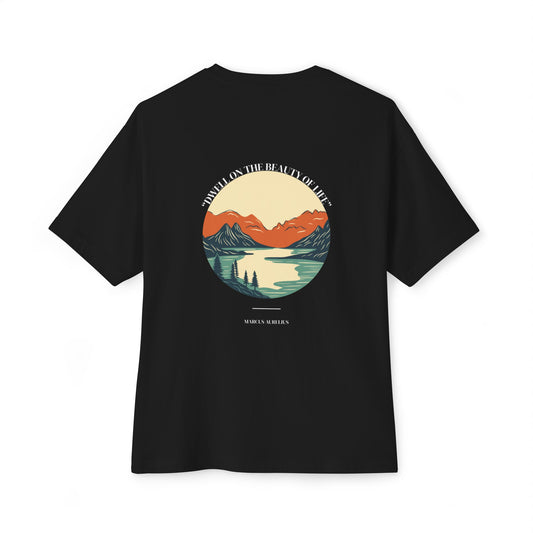 Unisex Oversized Boxy Tee - "Dwell on the beauity of life"