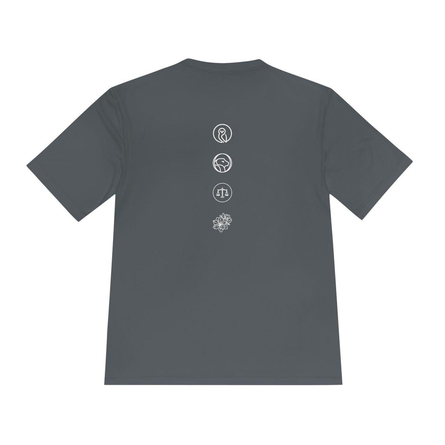 Unisex Moisture Wicking Tee - Wisdom Courage Justice Temperence