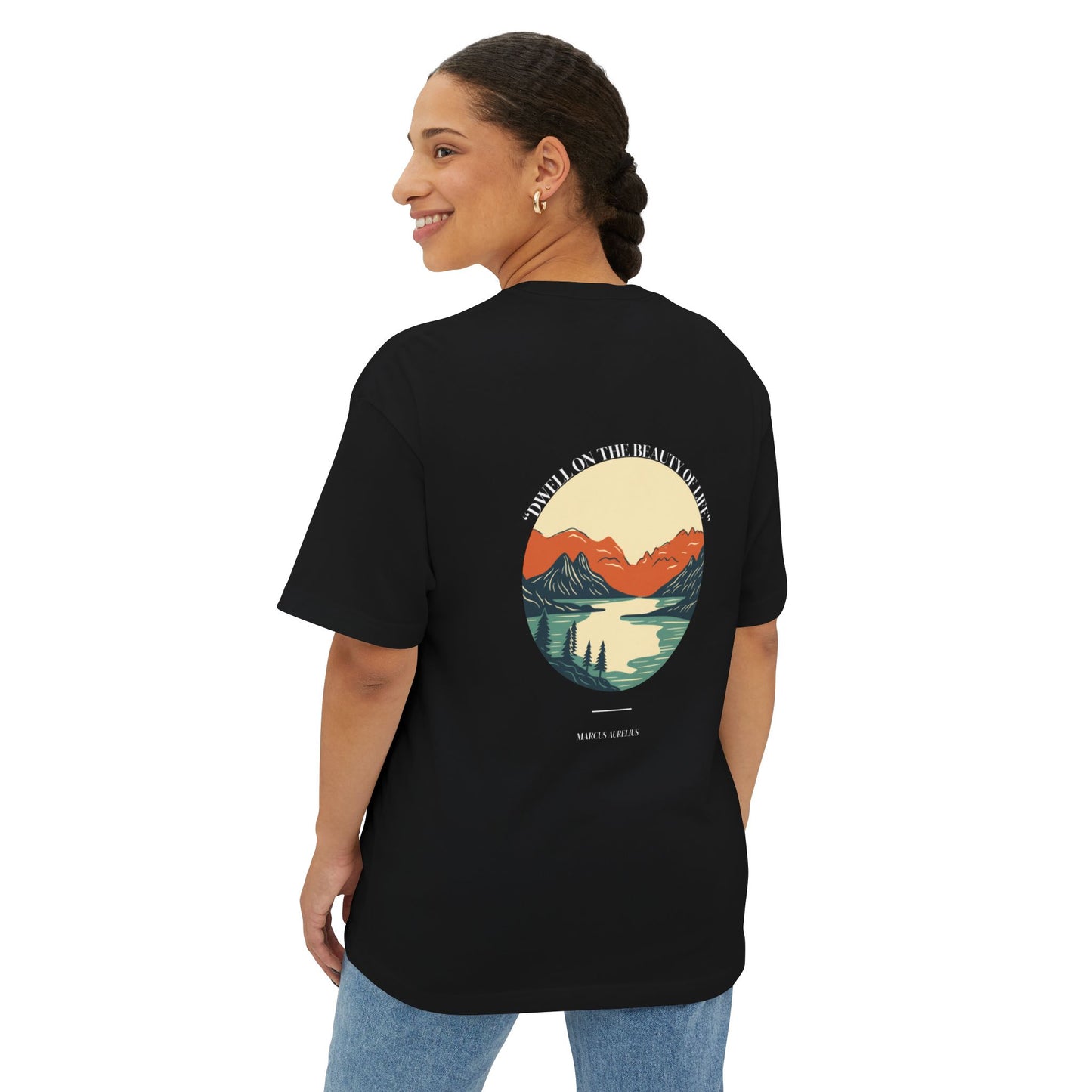 Unisex Oversized Boxy Tee - "Dwell on the beauity of life"