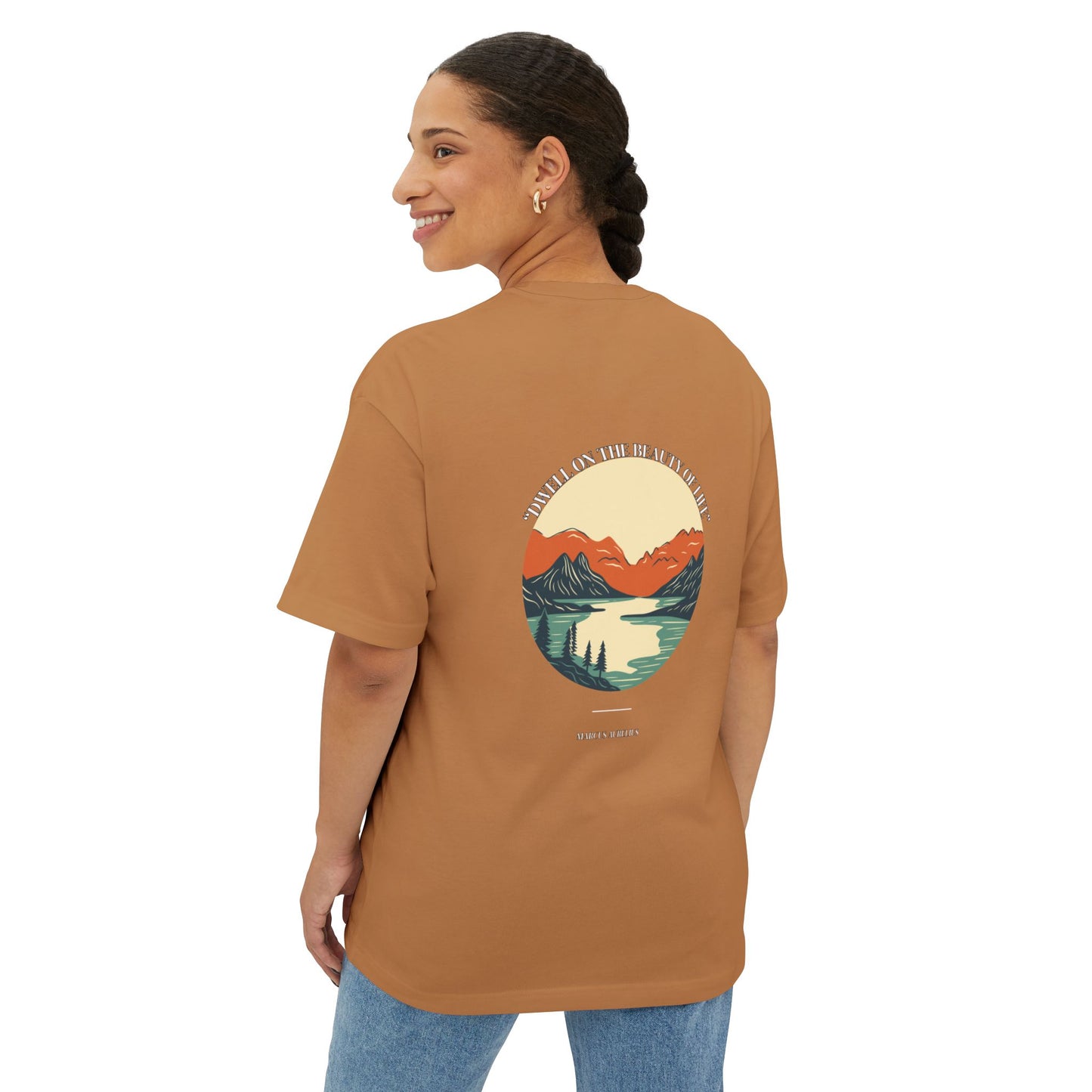 Unisex Oversized Boxy Tee - "Dwell on the beauity of life"