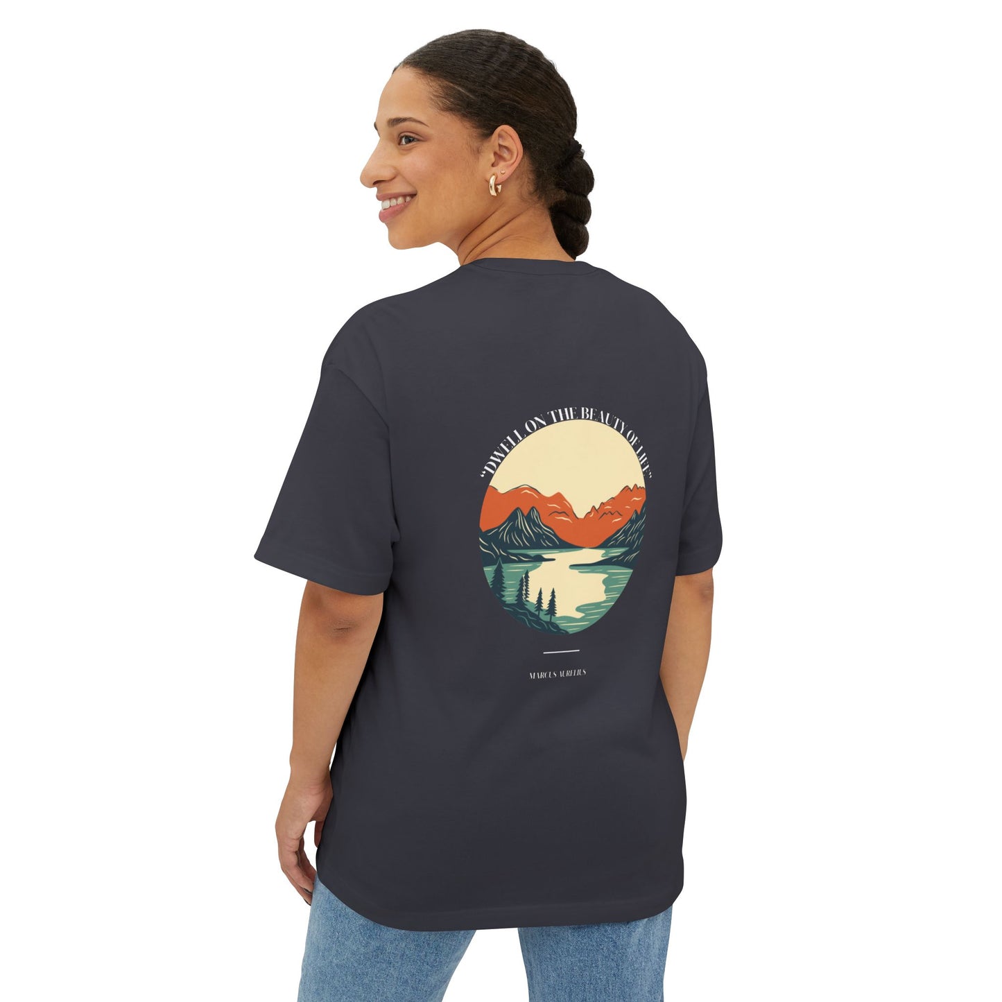 Unisex Oversized Boxy Tee - "Dwell on the beauity of life"